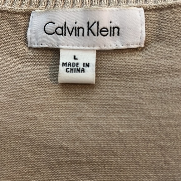 Calvin Klein sleeveless top‎ gold sequin sweater back Sz L - Picture 6 of 7
